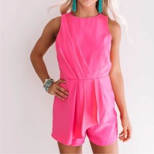 DO+BE Pink Peplum One Piece Romper with Sporty Silhouette size medium
